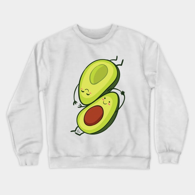 Avocado Cuddle Crewneck Sweatshirt by KPrimeArt